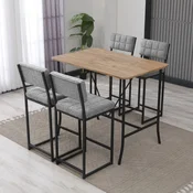 Hanah Home Set barskih stolova i stolica, 110 x 70 x 92 cm, 5 delova, Siva