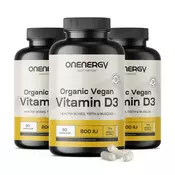 3x BIO Veganski vitamin D3, skupaj 270 kapsul