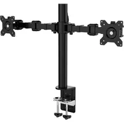 Amazon Basics nosilec za 2 monitorja, nastavljiv, črn