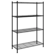 Vidaxl 4-nadstropni regal 90x35x137 cm črn 200 kg