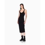 Armani Exchange za ženske. XW000820AF13729UC001 Črna midi obleka (XS), Priložnostno, Viskoza, Brez rokavov / naramnice