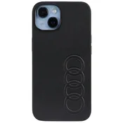 Audi Ovitek za iPhone 14 iz sintetičnega usnja črne barve, trdo ohišje