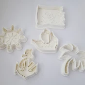 KREATIVNI SLATKIŠI Modla za kolace i ukrase Kormilo, 10 cm, Bela