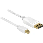 Delock DisplayPort priključni kabel [1x Mini-DisplayPort vtič => 1x DisplayPort vtič] 3 m bel 384