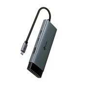 TP-Link UH7020C USB Type-C 7-Port Hub, 1 x USB-C Connector,1 x HDMI 4K 60Hz Port,1 x USB-C PD 100W Port,1 x SD + 1 × microSD(TF) 200MB/s Port,2 x USB-A 3.0 Ports,1 x USB-C 3.0 Port, Plug and Play, Self-storage for Connector, Fast Heat Dissipation