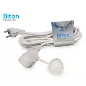Biton Prenosna jednostruka prikljucnica, H05Vv-F 3G 1.5mm, 2 3m, Bela