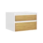 SoBuy Stenska nočna omarica 2 predala Bela 40x29.8x25.6cm FBT175-E-WN, (5000227568)