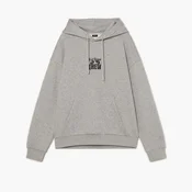 Cropp - Dukserica sa kapuljacom i printom - light grey
