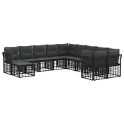 vidaXL vidaXL Zunanja garnitura za sedenje 11 pcs Črna in Temno siva, (5000271638)