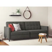 Raztegljiv kavč Tulsa 535 (Siva) Funkcija spanjeFunkcija spanje, Temno siva, 203x83x83cm, Blago, NogeNoge: Plastika