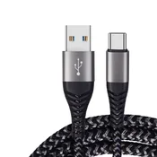 INF 60W USB-C kabel za hitro polnjenje, 2 kosa, najlonsko pleten USB na Type-C kabel 1,5 m, (5000277022)