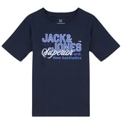 Jack & Jones Junior Majica  mornarsko plava / indigo / bijela