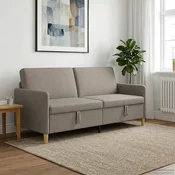 vidaXL Sofa s shrambo Taupe 192 x 78 x 87 cm Poliester
