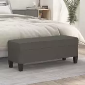 Vidaxl vidaXL Klop, siva, 100x35x41 cm, oblazinjena z umetnim usnjem