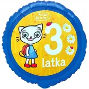 GoDan Folija balon KICIA KACIA pravljična mucka tretje 3. leto rojstnodnevna zabava 45 cm