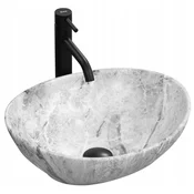 REA Umivalnik za pult Sofia Stone Mat Grey brez preliva 41 cm x 34 cm