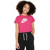 Majica kratkih rukava za djevojcice Nike Sportswear Crop Futura Tee - fireberry/white
