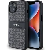 DKNY Etui DKNY Leather Mono Stripe & Metal Logo za iPhone 15/14/13 - črno