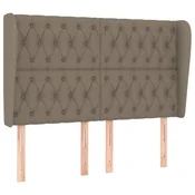 Vidaxl Vzglavje z ušesi taupe 147x23x118/128 cm blago
