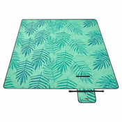 Velika nepremočljiva odeja za kampiranje, 200 x 200 cm, z zelenim tropskim vzorcem | SONGMICS