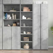 vidaXL Visoka omara betonsko siva 50x41x185 cm inženirski les