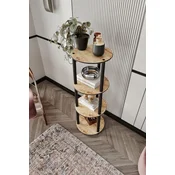HANAH HOME Polica za knjige Bookcase 4 Floors Round Hrast