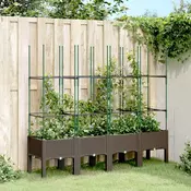 Vrtna sadilica s rešetkom smeda 160 x 40 x 142,5 cm PP