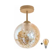 BRILAGI - LED Pritrjen stropni lestenec R GLASS 1xE27/60W/230V premer 17 cm bež/dimljeno bež