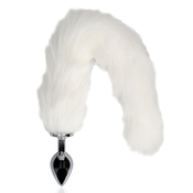 Ouch! Fox Tail with Metal Butt Plug White