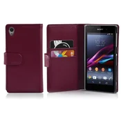 Cadorabo Cadorabo Ohišje, združljivo z Sony Xperia Z1 v pastelno vijolično - Zaščitni ovitek iz teksturiranega umetnega usnja in žep za kartice, (20563998)
