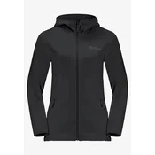 Jack Wolfskin BAISELBERG HOODED FZ W, ženska pohodna jopa, črna 1710772