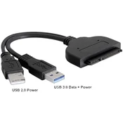 USB 3,0 na 6,4 cm (2.5 ") SATA kabel za pretvornik črn 20 cm