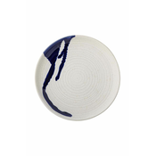 Bijeli/plavi tanjur od kamenine o 27 cm Okayama – Bloomingville