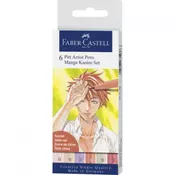 Set markera Faber-Castell Pitt Artist - Manga Kaoiro, 6 boja