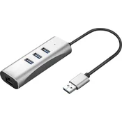 VALUE VREDNOST Pretvornik USB 3.2 Gen 1 v Gigabit Ethernet + 3-vratno zvezdišče USB Value USB 2.0 pretvornik, (20429949)