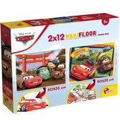 Avtomobili 2 v 1, 2x12-delni maxi puzzle in pobarvanka – Lisciani