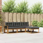 Set vanjskih sofa 4 kom. Prirodna i antracit