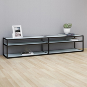 TV ormaric boja bijelog mramora 200x40x40,5 cm kaljeno staklo