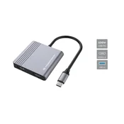 Conceptronic doka za prijenosna računala - DONN13G (USB-C na 2xHDMI + USB-C PD:100W + USB-A, srebrna)