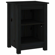 Nocni ormaric crni 40x35x55 cm od masivne borovine