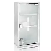 Stenska omarica za prvo pomoč SAVE, 25x12x48,5cm, srebrna Monzana