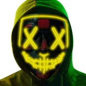 Korbi LED Maska Purge - Rumena za Halloween Grozo