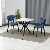 Hanah Home Trpezarijski sto i stolice Elma, Plavo-beli