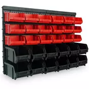 Viseči organizator za delavnico ORDER, 30 škatel, 64x2x38 cm, rdeča/črna Monzana