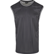 Mens Striped Mesh tank top white/black