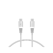 Ksix ultrahiter kabel USB-C na USB-C, 60W, pleten, ojačani konektorji, 2m, beli