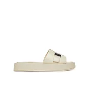 Calvin Klein Natikači Flatform Slide W/Ck Hw - Lth HW0HW02368 Écru