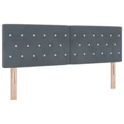 Vidaxl Vzglavje Temno siva 144 cm Žamet