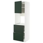 METOD/MAXIMERA Visoka omara za pečico+vr/2lč/2v pr, bela/Havstorp globoka zelena, 60x60x200 cm