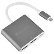 SilverStone SST-EP08C - USB 3.1 Typ-C Adapter auf HDMI/USB Type C/USB Type A - silber SST-EP08C